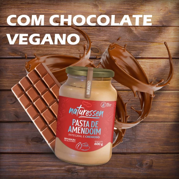 Pasta de Amendoim com Chocolate 55% Vegano Naturessen - 600g