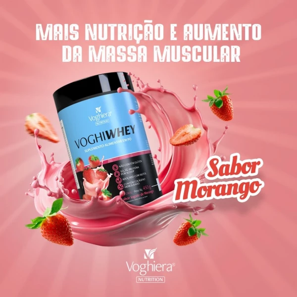 Whey Protein Iogurte de Morango Voghiera 450g