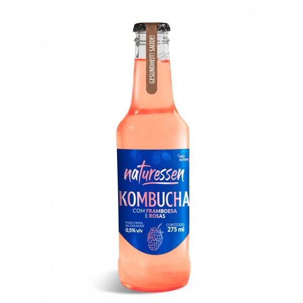 Kombucha com framboesa e rosas - 275ml