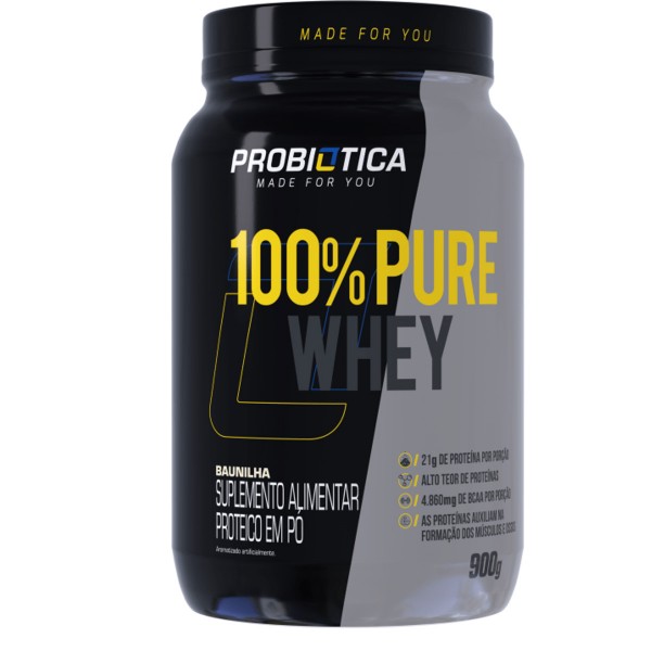 Whey Protein 100% Baunilha Probiotica 900g