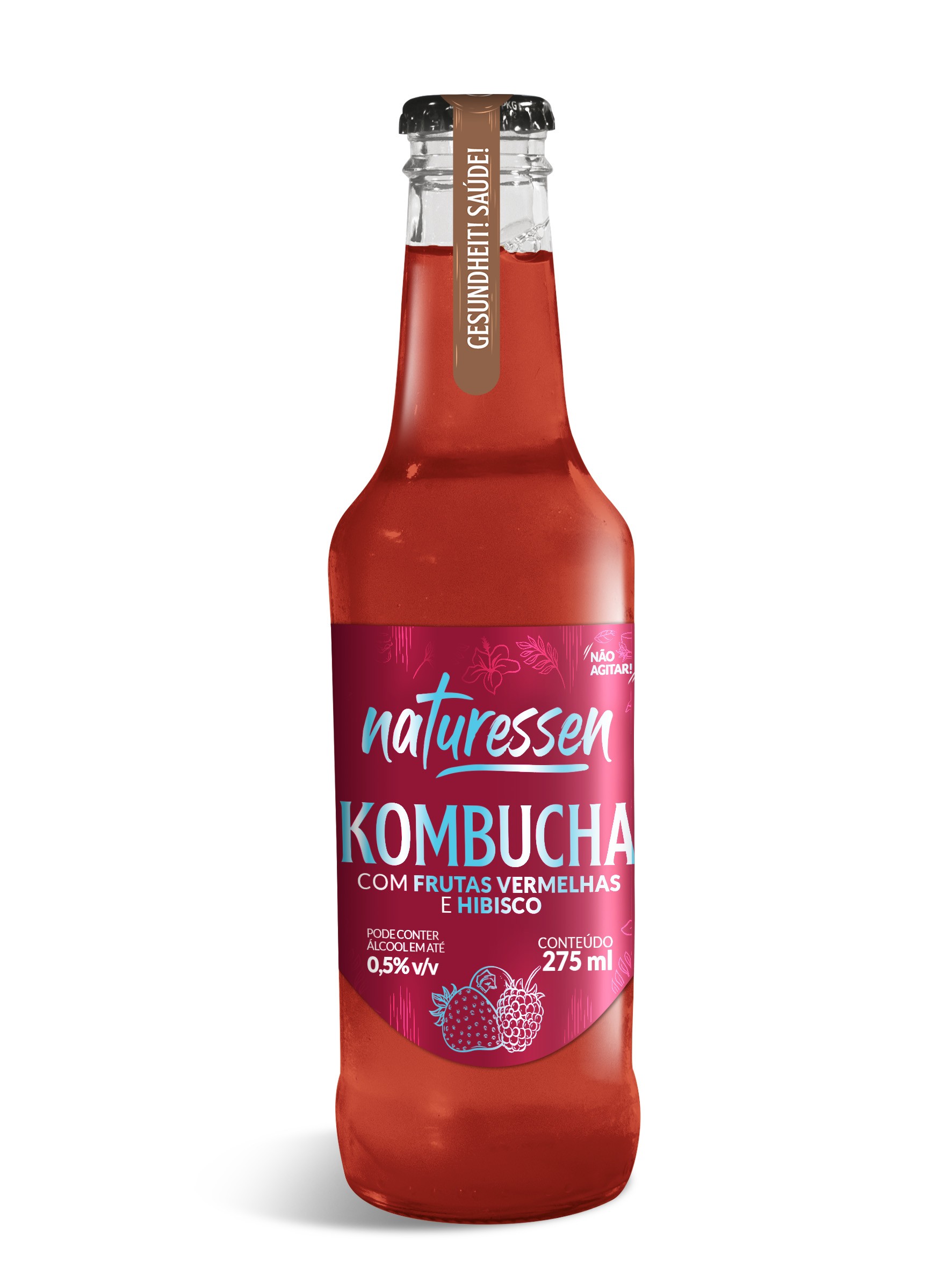Kombucha com frutas vermelhas e hibisco - 275ml