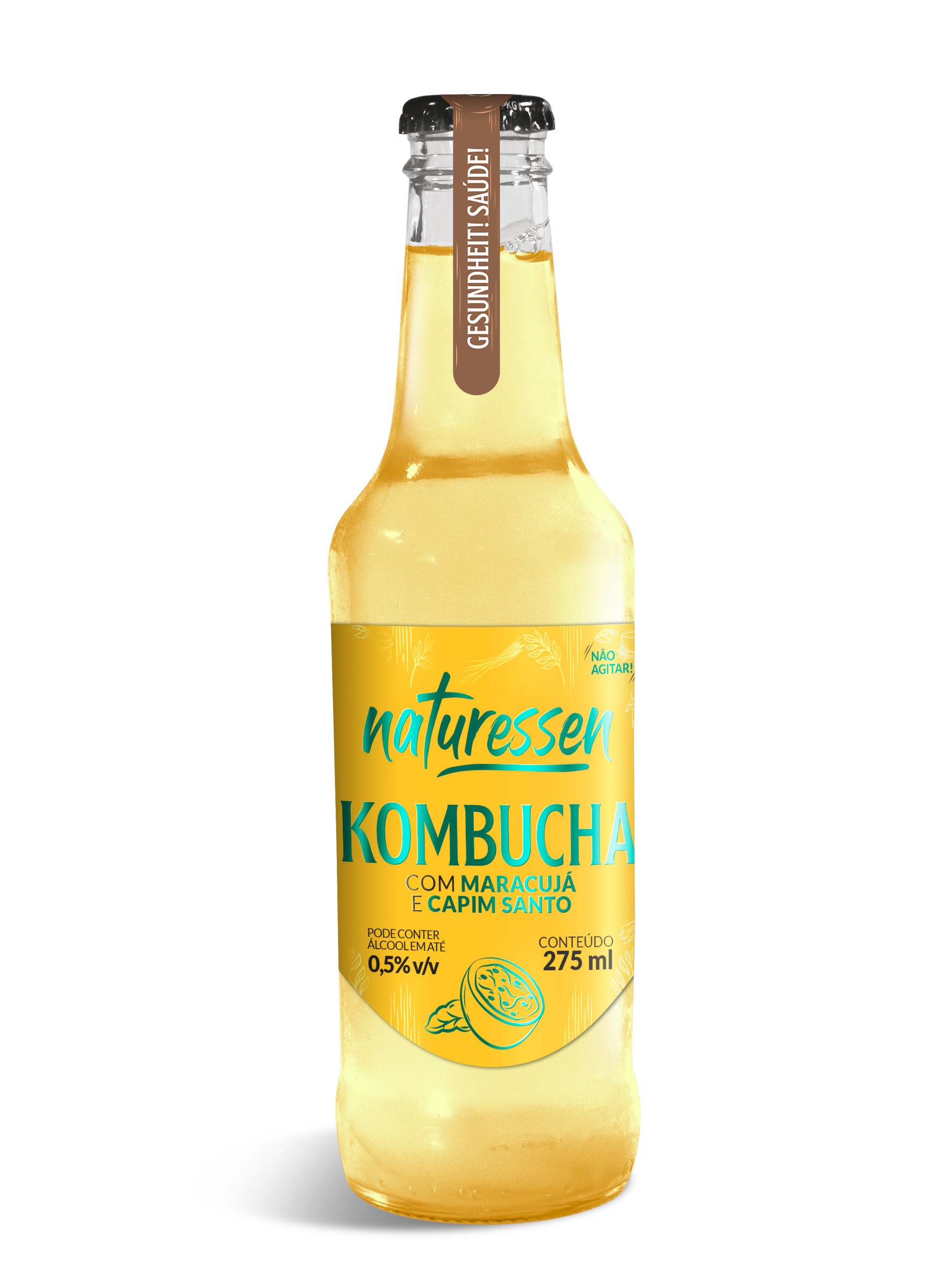 Kombucha com maracujá e capim santo - 275ml