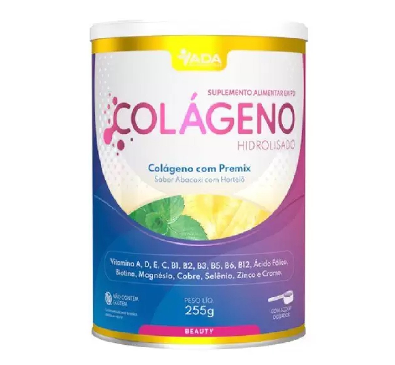 Colágeno Hidrolisado ADA Abacaxi com hortelã 255g