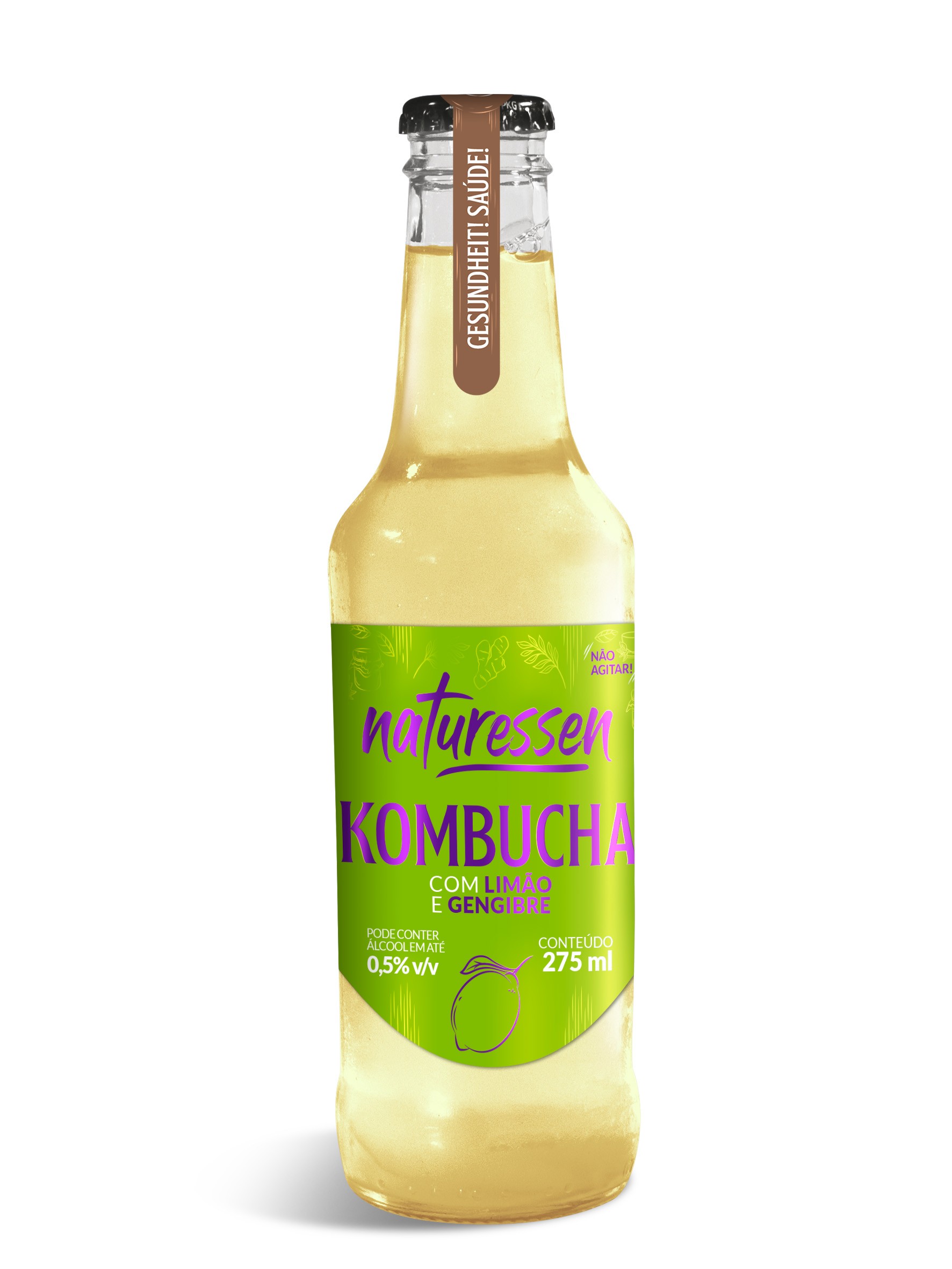 Kombucha com limão e gengibre - 275ml